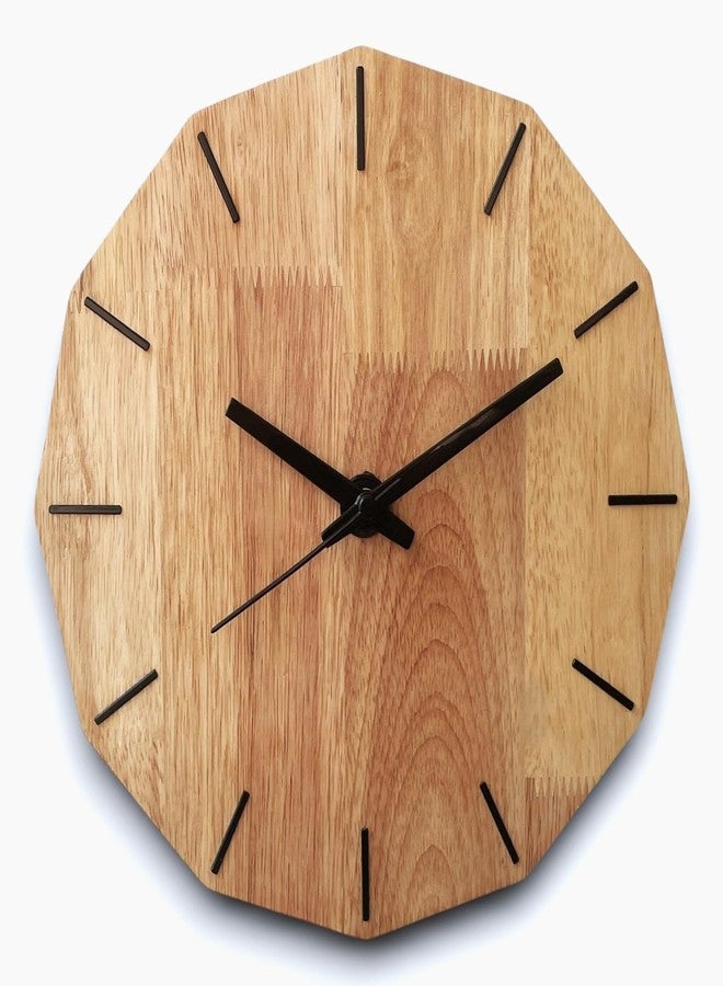 Space WeDecor (Edge Time Wall Clock | Minimalist & Geometric Design | 12-Sided Dodecagon Shape | 11-Inch Premium Rubberwood | Silent Sweep Movement - Image 2